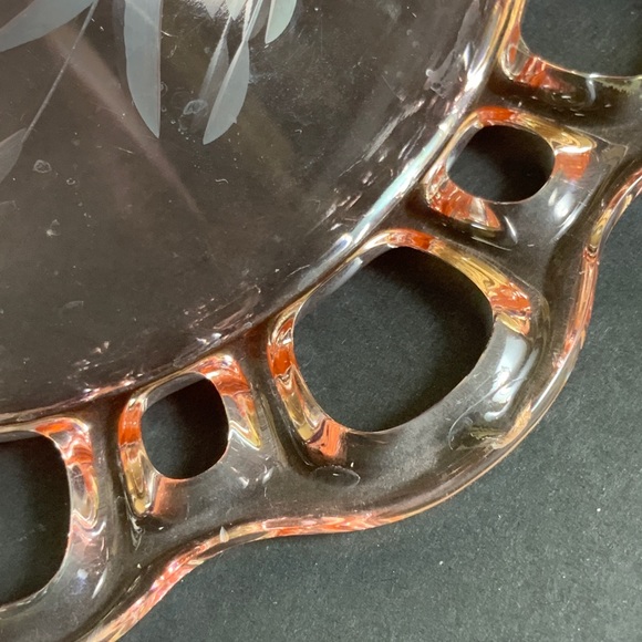 Vintage Old Colony Open Lace Compote Pink Etched Depression Glass MCM #N1 - Picture 6 of 6
